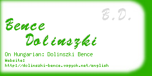 bence dolinszki business card